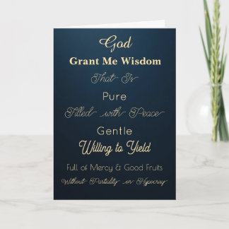 Prayer for Wisdom: Christian Greeting Card