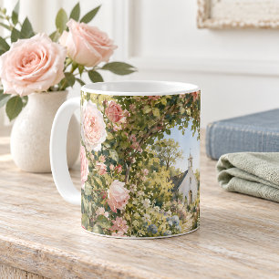 Prayer Garden Bench Chapel Watercolor Coffee Mug