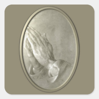 Prayer Hands Square Sticker