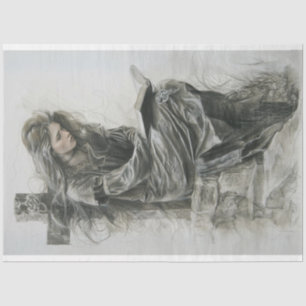 Prayer in Time of Grief Decoupage  Tissue Paper