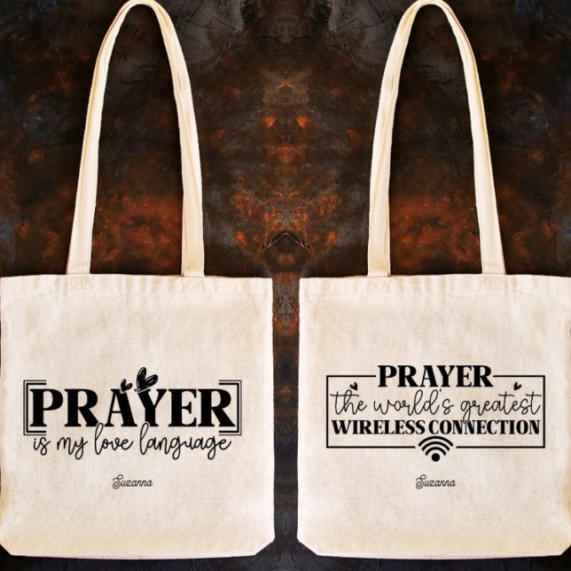 Prayer Is My Love Language Christian Quote Tote Bag (Creator Uploaded)