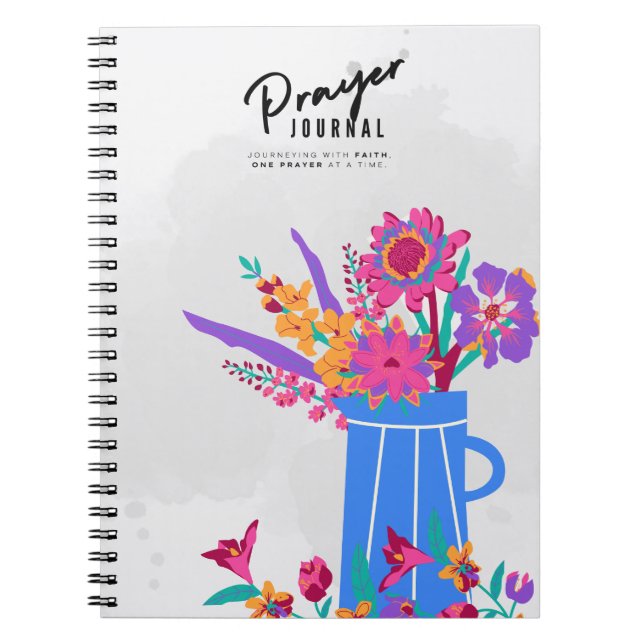 Prayer Journal Flowers in Blue Vase  (Front)