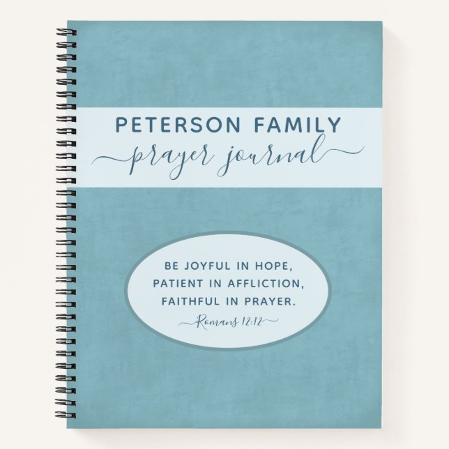 Prayer Journal personalised family name notebook (Front)