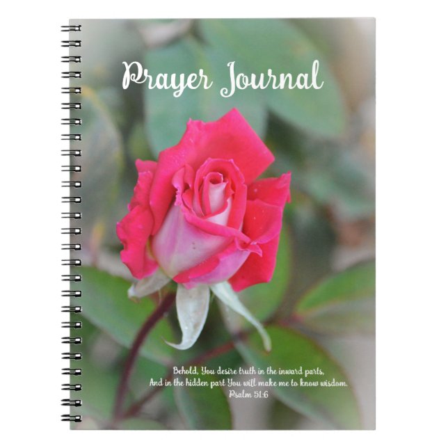 Prayer Journal with Rose and Scripture (Front)