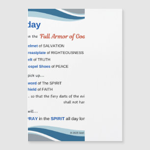 Prayer Magnet - Full Armour of God - 7"x5"
