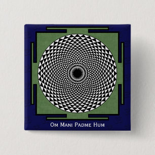 prayer mandala Om Mani Padme Hum 15 Cm Square Badge