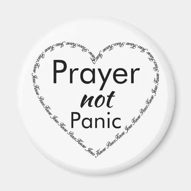 Prayer not Panic Christian Faith Message Magnet (Front)