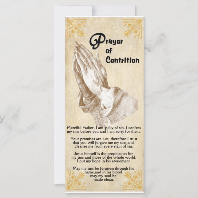 Prayer of Contrition Rack Card (Front)