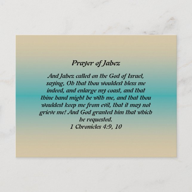 Prayer of Jabez Postcard (Front)