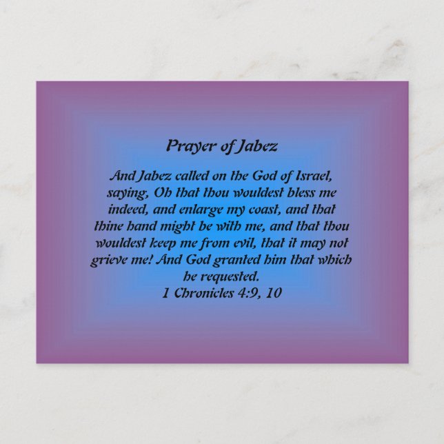 Prayer of Jabez postcard (Front)