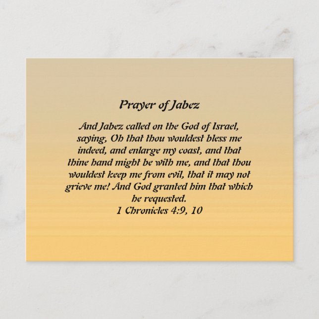 Prayer of Jabez Postcard (Front)