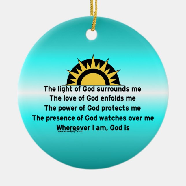 Prayer of Protection Ceramic Tree Decoration (Front)