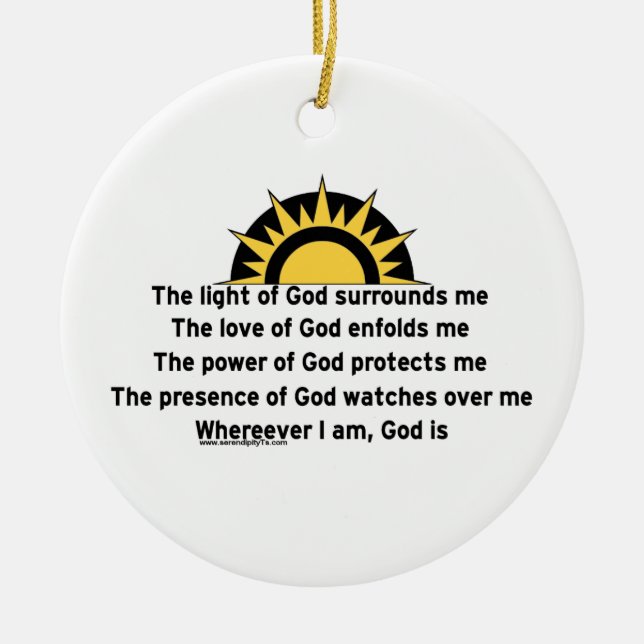 Prayer of Protection Ceramic Tree Decoration (Front)