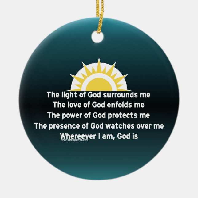 Prayer of Protection Ceramic Tree Decoration (Front)