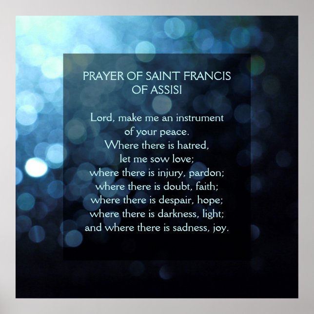 Prayer of Saint Francis of Assisi Poster (Front)