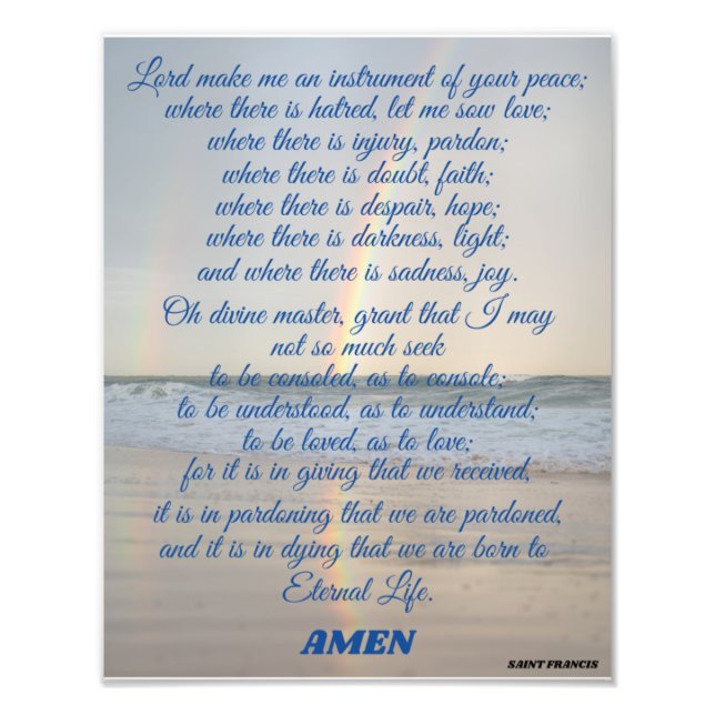 Prayer of Saint Francis   Photo Print (Front)