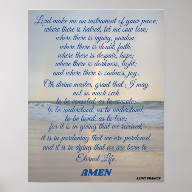Prayer of Saint Francis  Poster (Front)