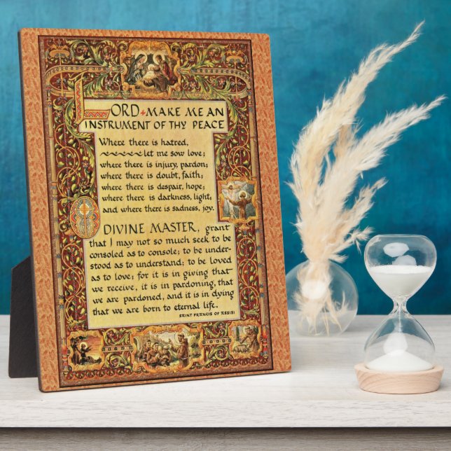 Prayer of Saint St. Francis of Assisi 15:17 Paris Plaque (Side)