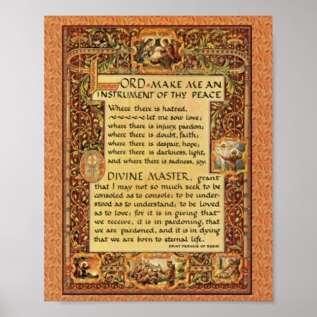 Prayer of Saint St. Francis of Assisi 15:17 Paris Poster (Front)