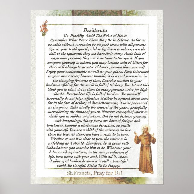 Prayer of Saint St. Francis of Assisi 15:17 Paris Poster (Front)