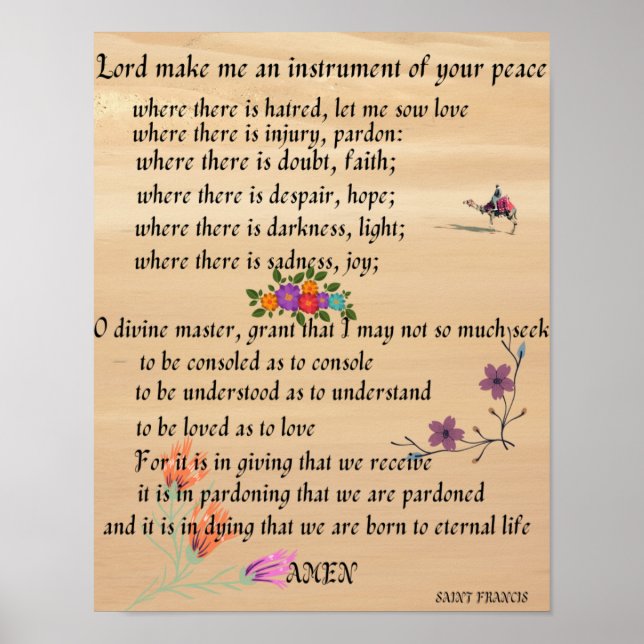 Prayer of St. Francis Poster (Front)