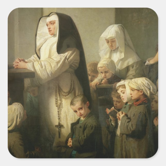 Prayer of the Children Suffering from Ringworm Square Sticker (Front)