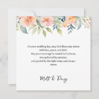 Prayer on Your Wedding Day Card | Wedding Blessing
