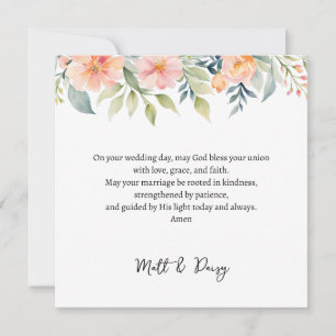 Prayer on Your Wedding Day Card   Wedding Blessing