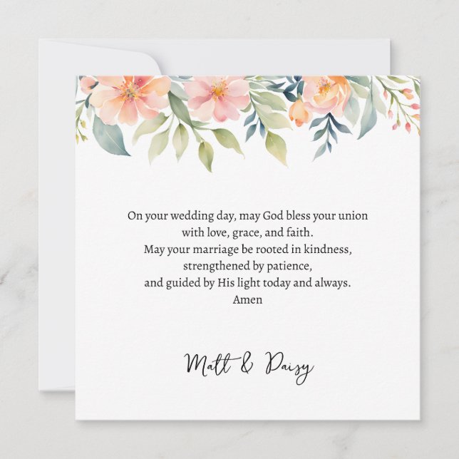 Prayer on Your Wedding Day Card | Wedding Blessing (Front)