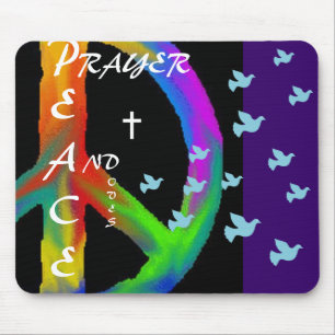 PRAYER PEACE AND DOVES MOUSE PAD