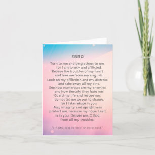 Prayer, psalm 25 personalised christian card