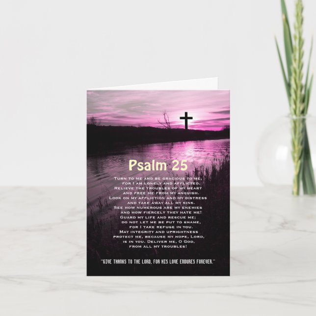 Prayer, psalm 25 personalised christian card (Front)