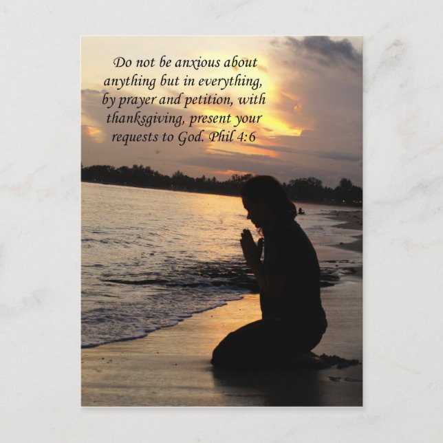 Prayer Request Church Girl Praying Postcard (Front)