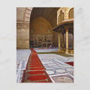 Prayer rugs leading into Islamic mosque, Cairo, Postcard