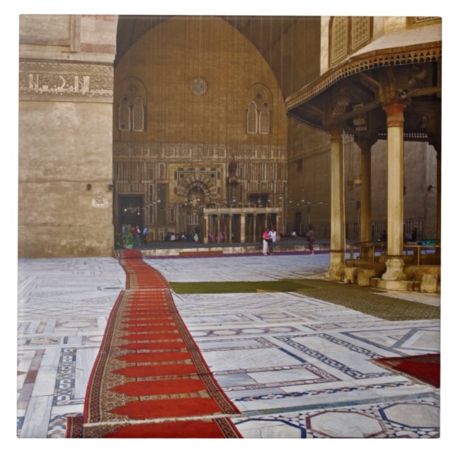Prayer rugs leading into Islamic mosque, Cairo, Tile (Front)
