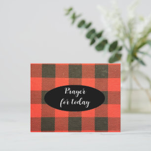 Prayer Scripture for Today Buffalo Plaid Postcard