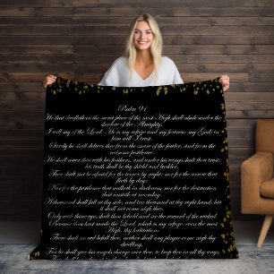 Prayer & Scripture, Psalm 91 Christian Bible Verse Sherpa Blanket