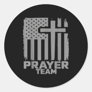 Prayer Team American Flag Christian Family Christi Classic Round Sticker