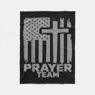 Prayer Team American Flag Christian Family Christi Fleece Blanket