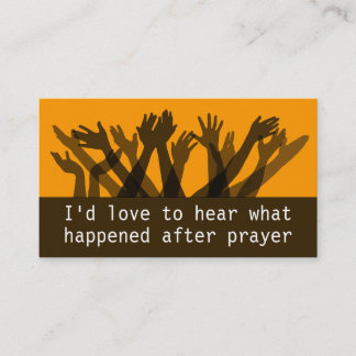 Prayer Testimony.Ministry.Praise Report Handout Business Card