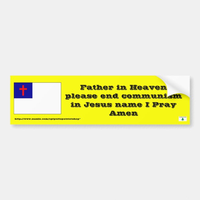 Prayer to end communism bumper sticker (Front)