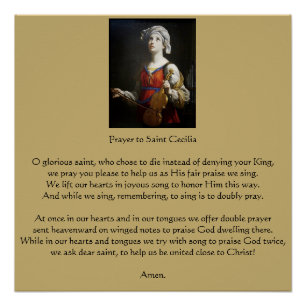 Prayer to Saint Cecilia Poster