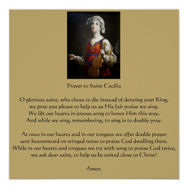 Prayer to Saint Cecilia Poster (Front)