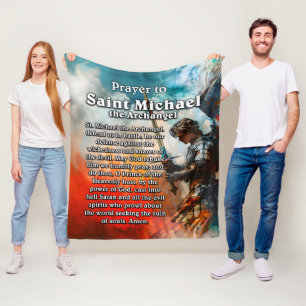 Prayer to Saint Michael the Archangel Fleece Blanket