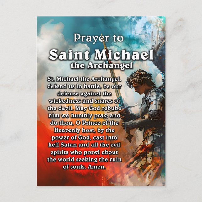 Prayer to Saint Michael the Archangel Postcard (Front)