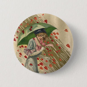 Prayer to Saint Valentine, Vintage Victorian Lady 6 Cm Round Badge