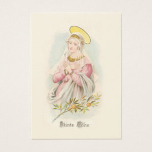 Prayer to St. Anne holding Virgin Mary Holy Card