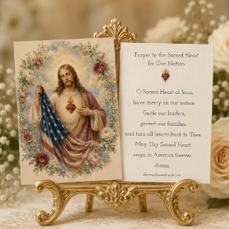 Prayer to the Sacred Heart of Jesus for America Enclosure Card