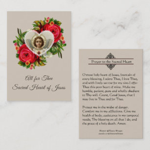 Prayer to the Sacred Heart of Jesus Holy Card