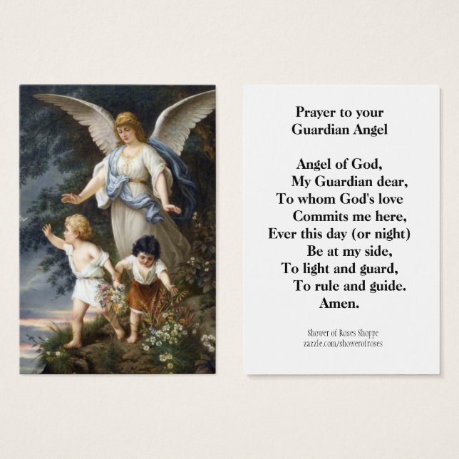 Prayer to Your Guardian Angel Holy Card (Front & Back)